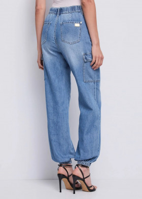 GAUDI Vaqueros cargo en denim desgastado