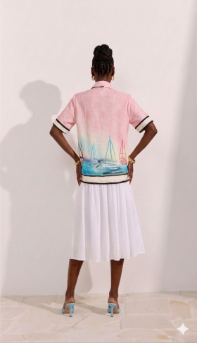 Perfume Camisa rosa con estampado barcos