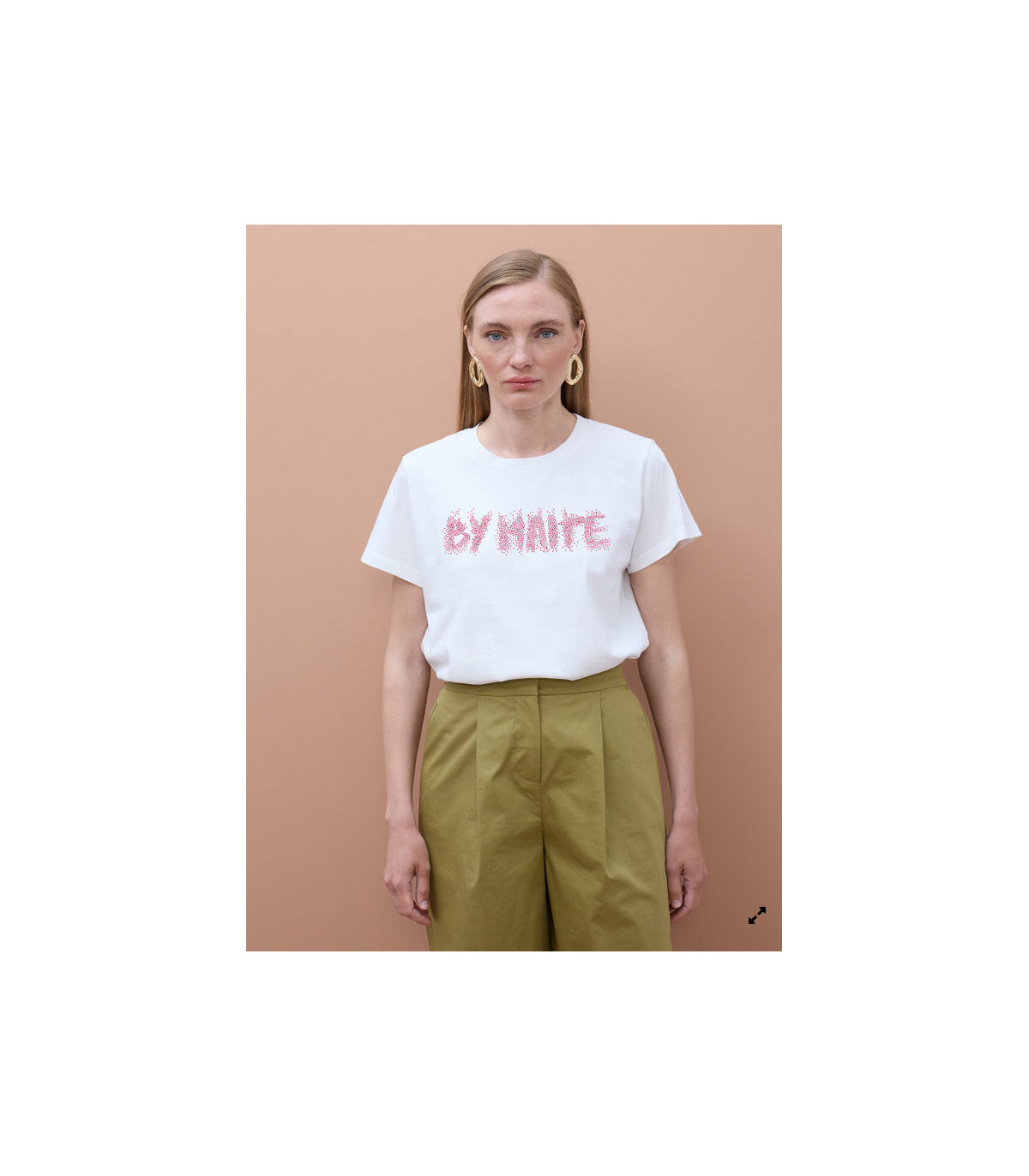 Lola Casademunt Camiseta blanca By Maite con strass
