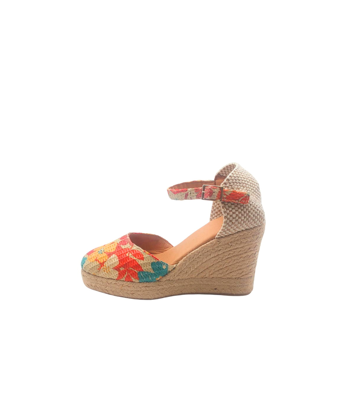 Vosso Moda Cuña de rafia con estampado flor