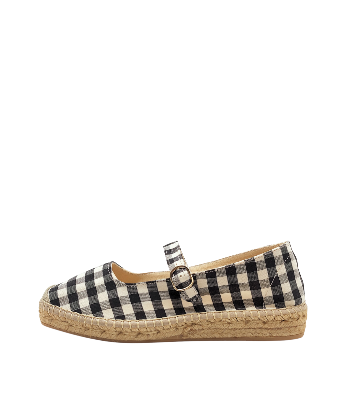 SV Cuña baja con estampado de cuadros negro