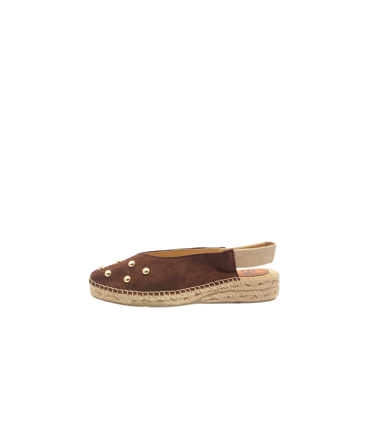 SV Cuña baja destalonada chocolate y tachas