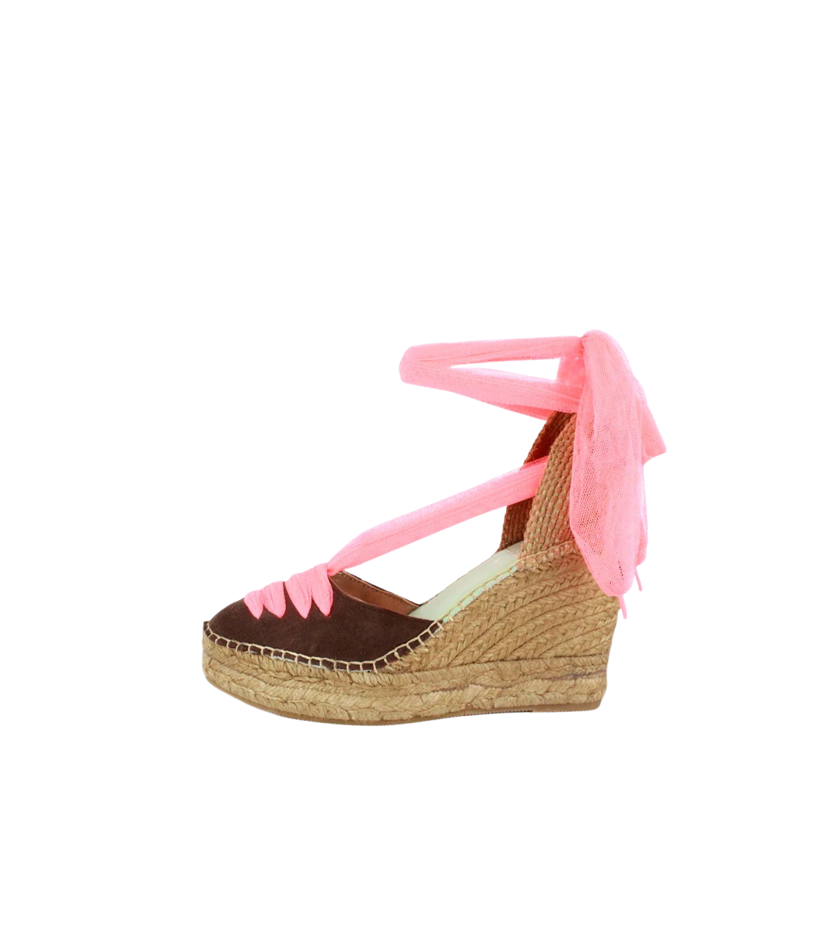 Star Love Cuña chocolate con cinta tul coral
