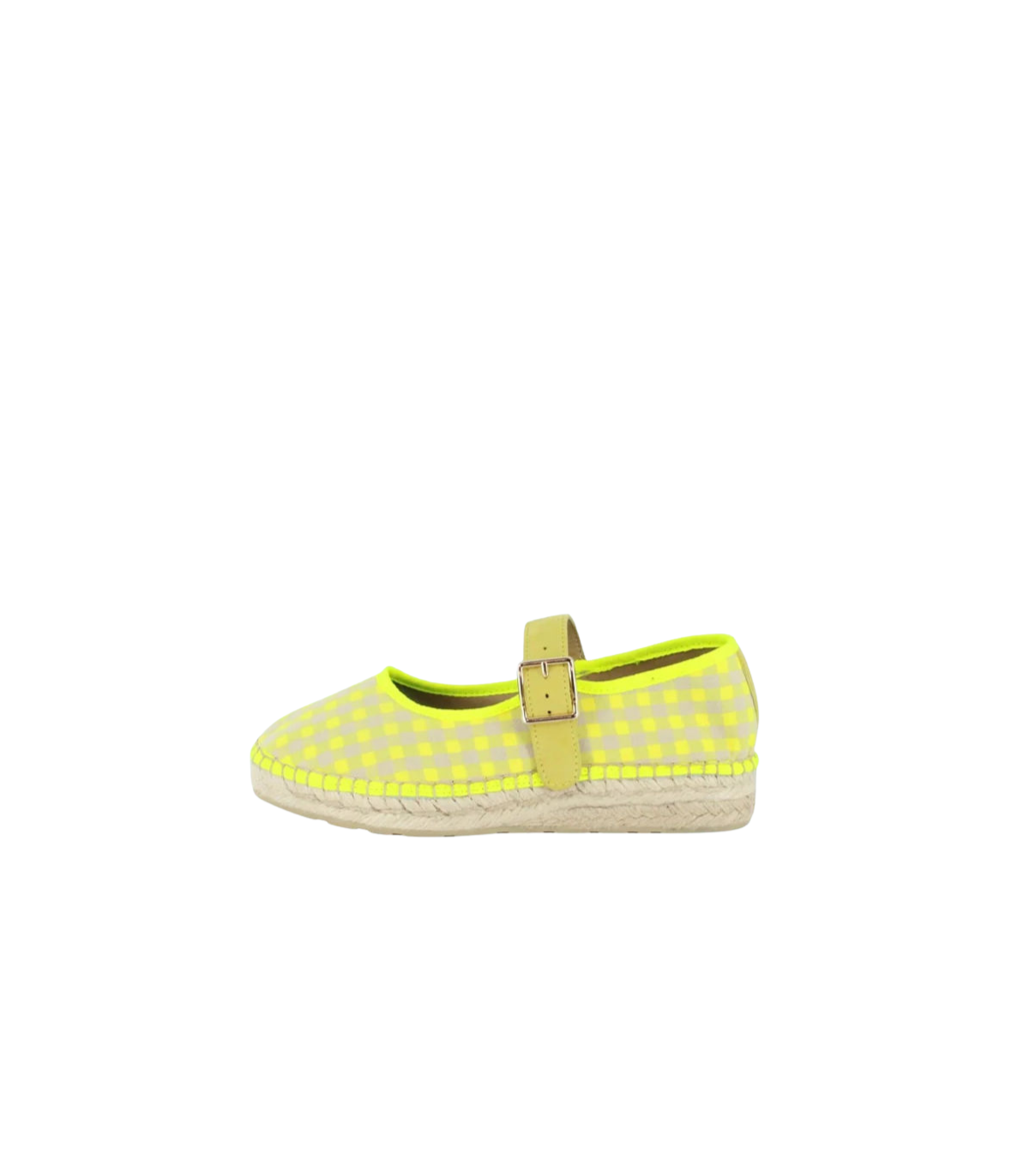 Star Love Cuña baja de tejido vichy amarillo