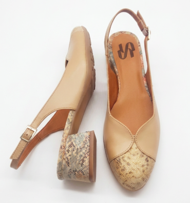 Vosso Moda Zapato destalonado con detalle estampado brillo