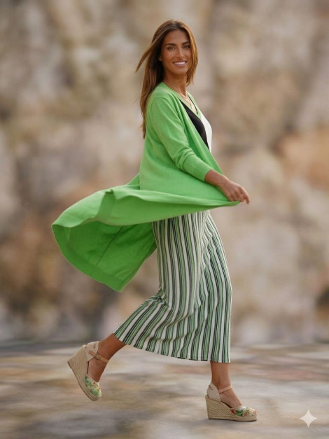 WNT Falda verde con listado lurex
