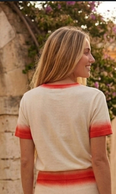WNT Camiseta de manga corta con degradado naranja