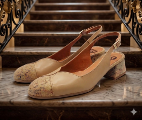 Vosso Moda Zapato destalonado con detalle estampado brillo