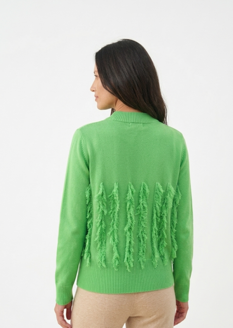 WNT Chaqueta verde manzana detalle flecos