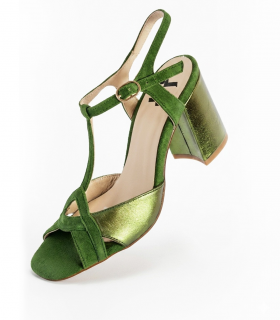 Vosso Moda Sandalias en piel y ante esmeralda