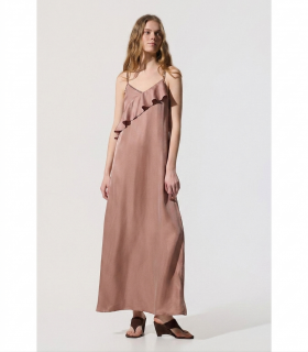 BSB Vestido cobre satinado con tachuelas
