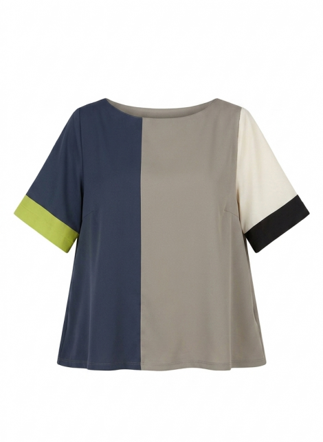Parole Blusa fluida con detalle lima y cuello caja