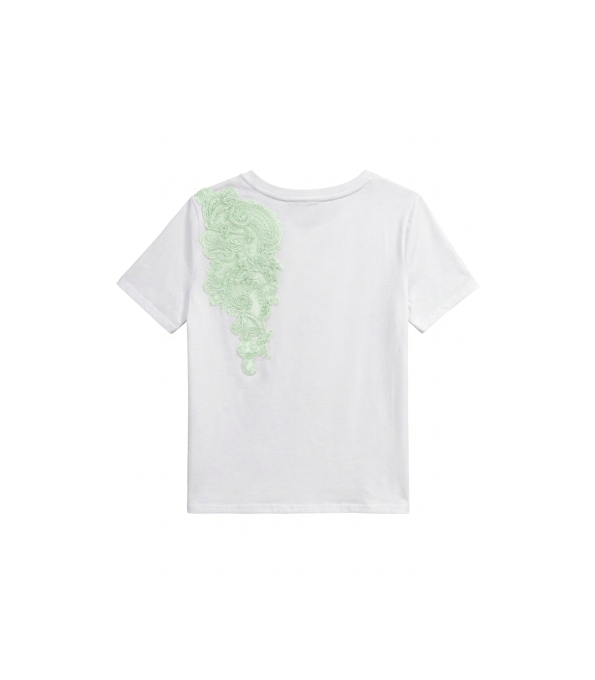 Amosa Camiseta blanca con bordado y abalorios