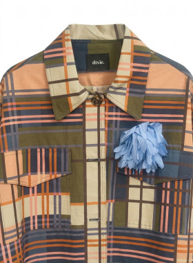 Dixie Camisa cropped detalle flor