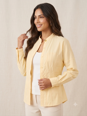 Be Sunset Camisa entallada con detalle pespuntes