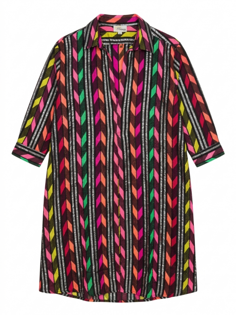 Bianca Vestido camisero estampado geométrico