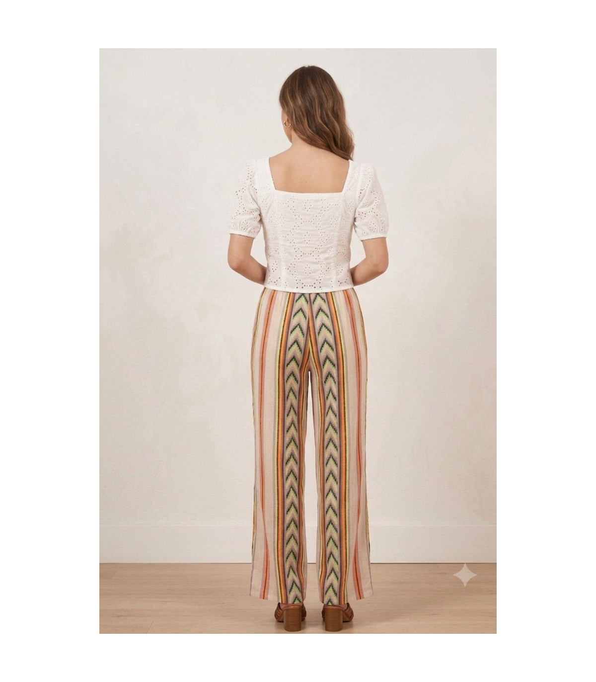 Bianca Pantalón en punto de algodón estampado