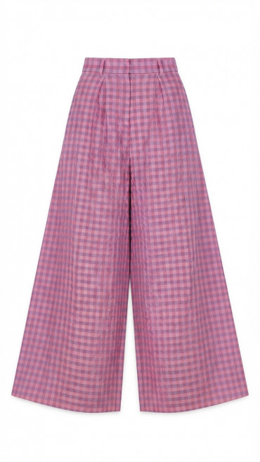 Poeme Pantalón amplio de algodón rosa-malva