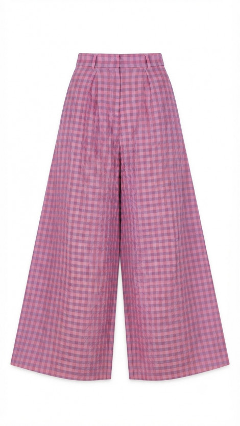 Poeme Pantalón amplio de algodón rosa-malva
