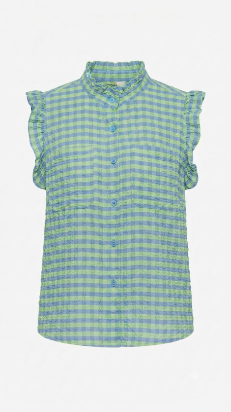 Poeme Blusa con mangas avolantadas verde-malva