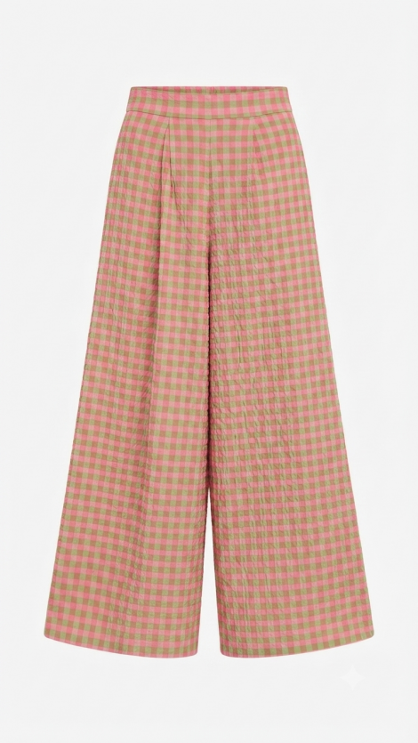 Poeme Pantalón amplio de algodón coral-verde