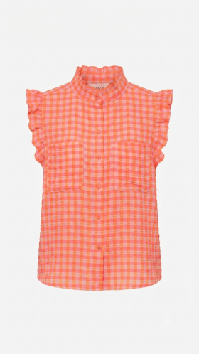 Poeme Blusa con mangas avolantadas naranja-coral