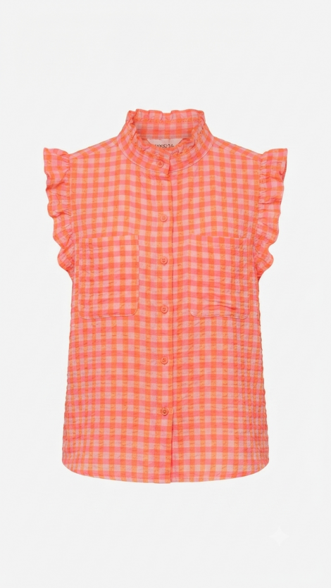 Poeme Blusa con mangas avolantadas naranja-coral