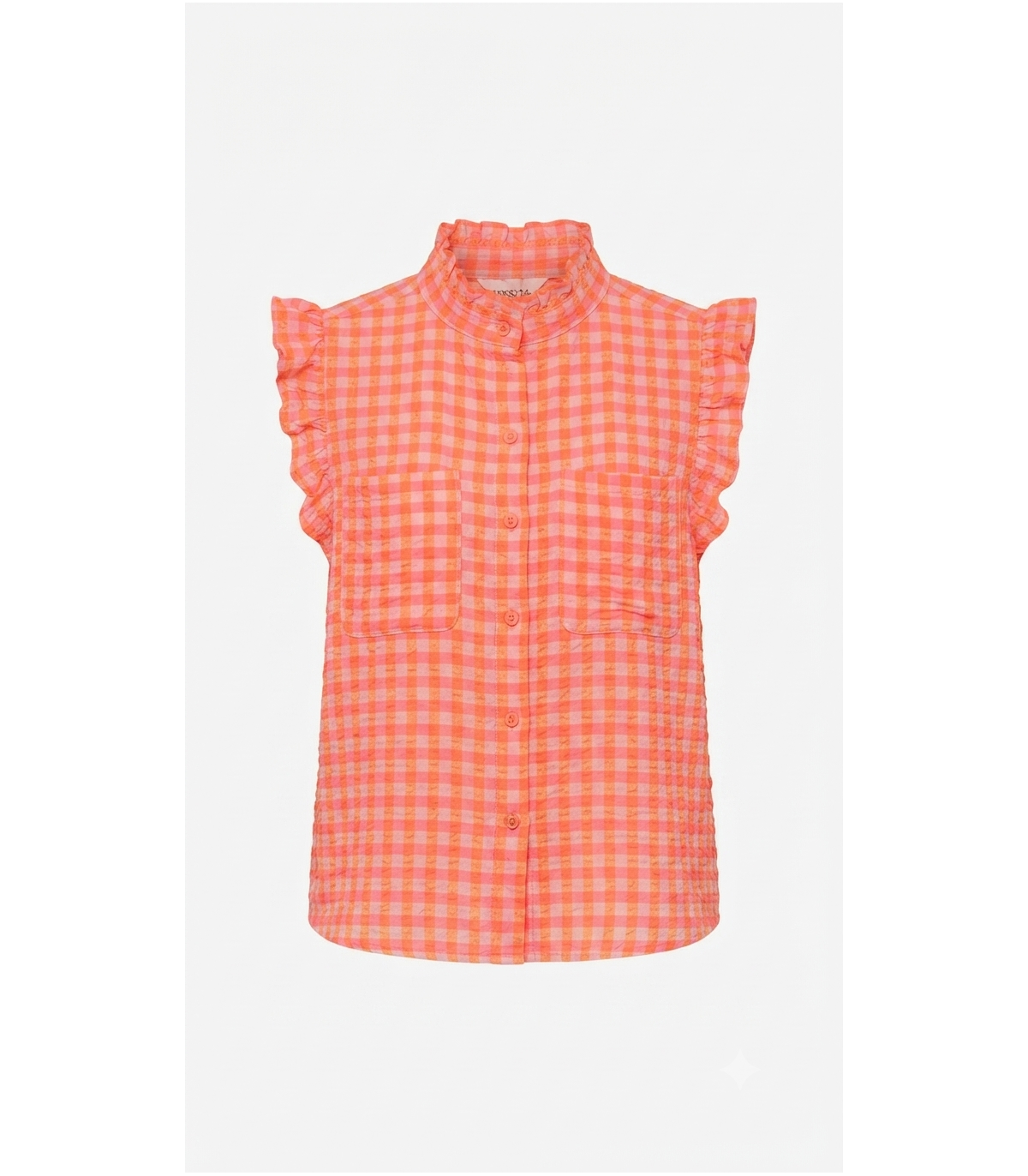 Poeme Blusa con mangas avolantadas naranja-coral