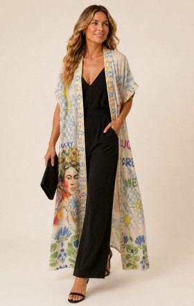 VIN Chaqueta kimono estampado Frida