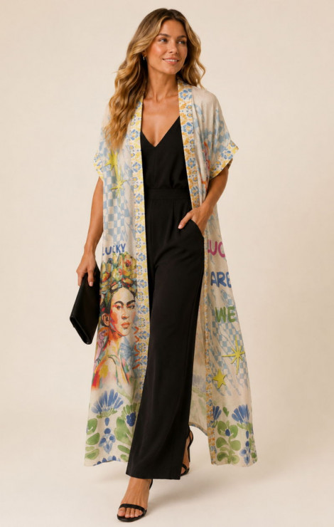 VIN Chaqueta kimono estampado Frida