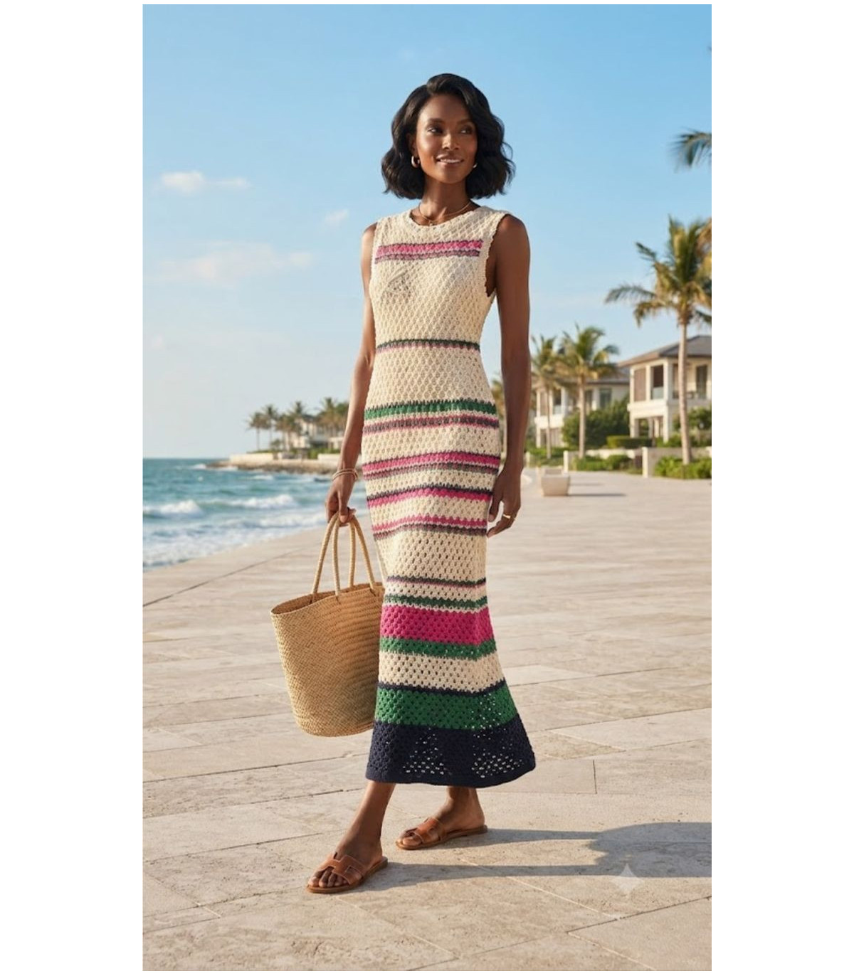 Perfume Vestido largo crochet multicolor
