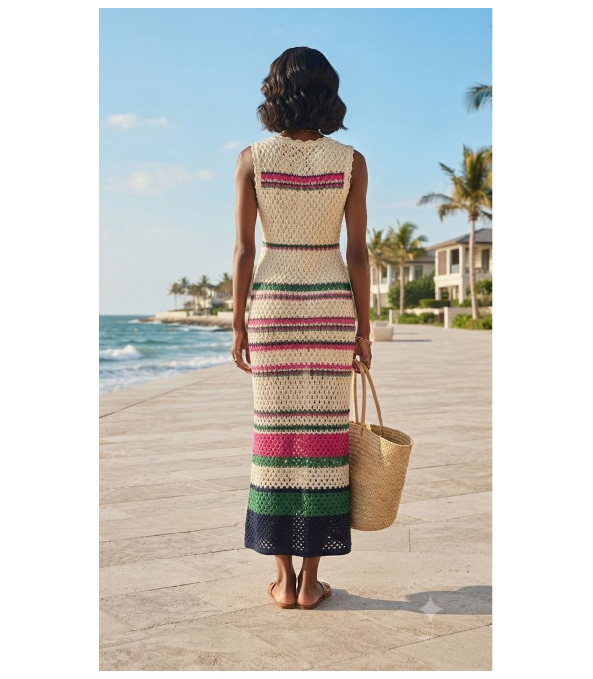 Perfume Vestido largo crochet multicolor