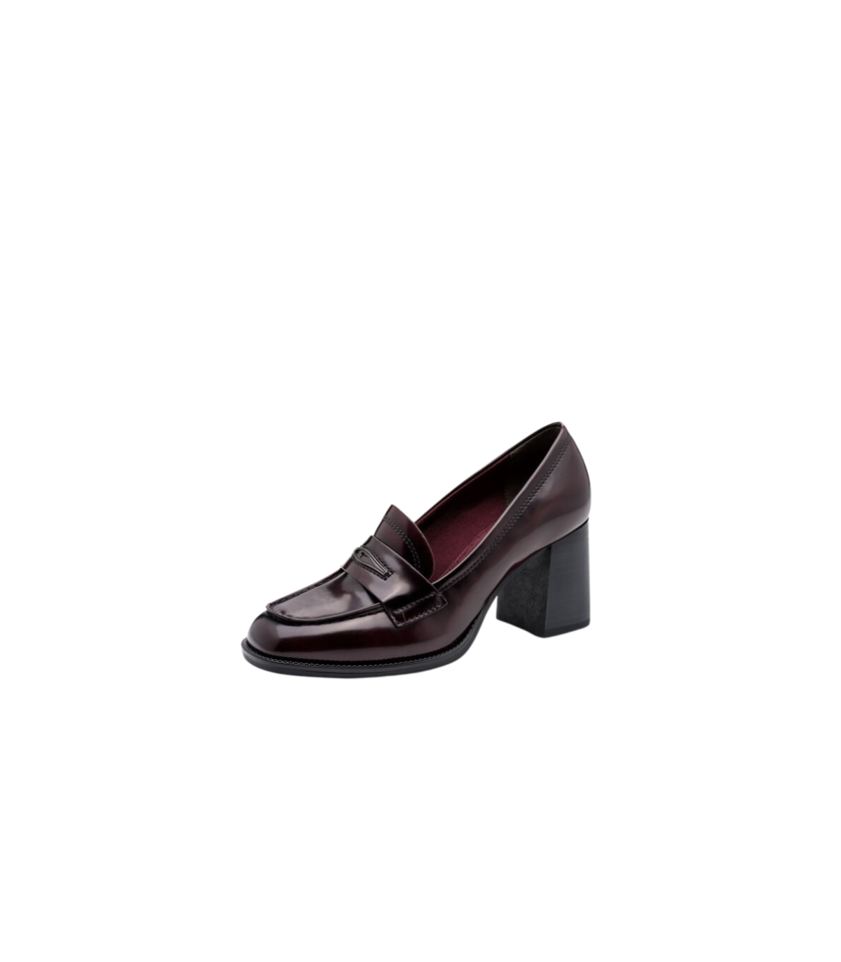 Tamaris Mocasín con tacón y lengueta elegante color burdeos