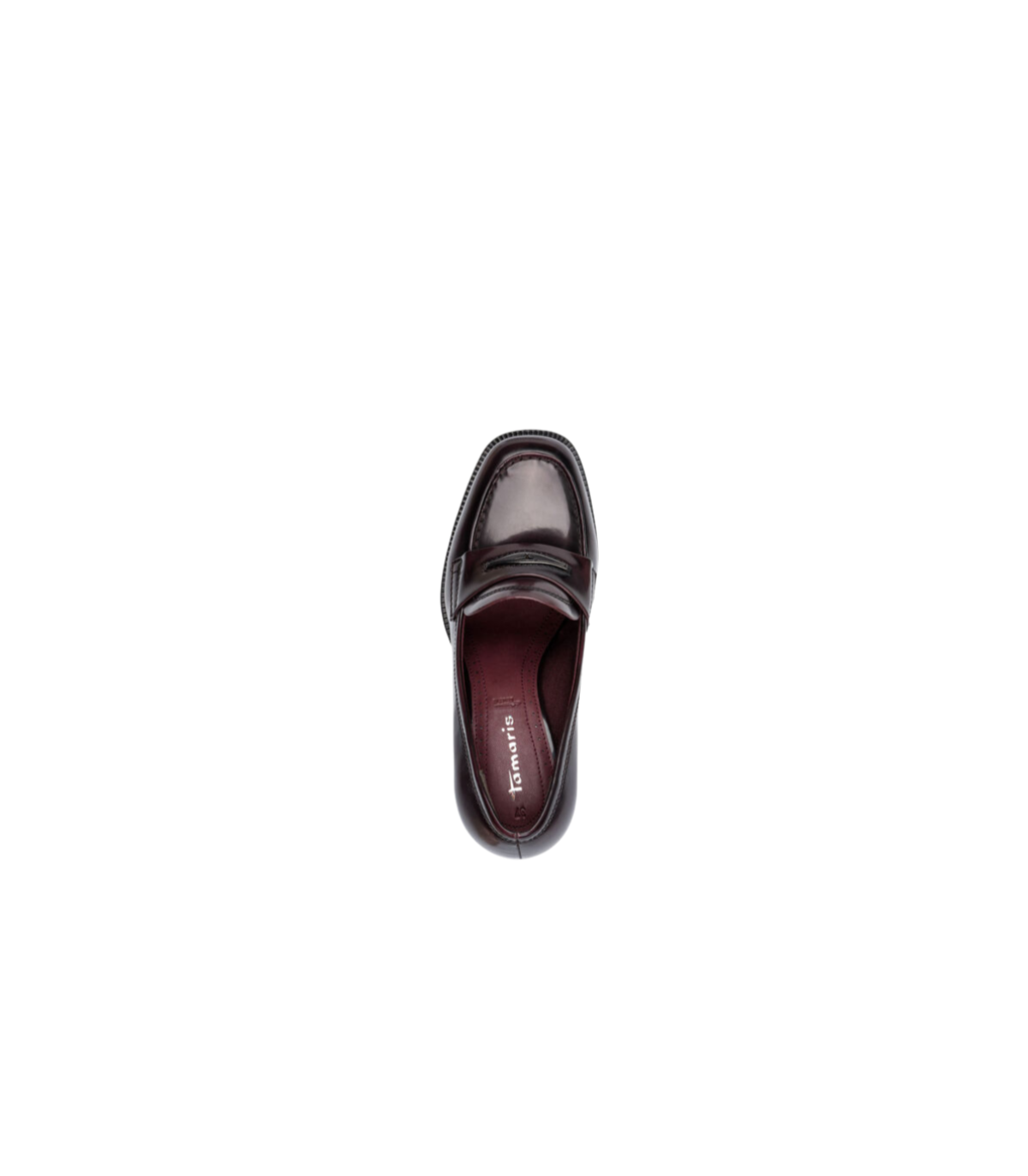 Tamaris Mocasín con tacón y lengueta elegante color burdeos