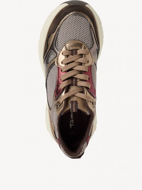 Tamaris Sneaker metalizada color marrón