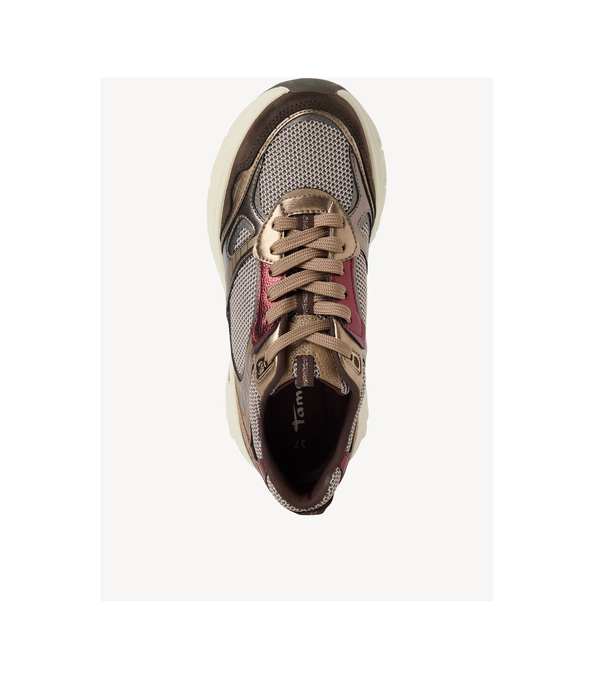 Tamaris Sneaker metalizada color marrón