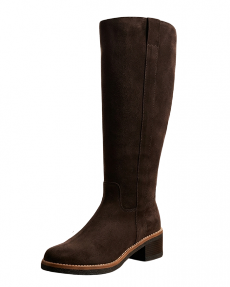 Vosso Moda Bota alta antelina marrón chocolate