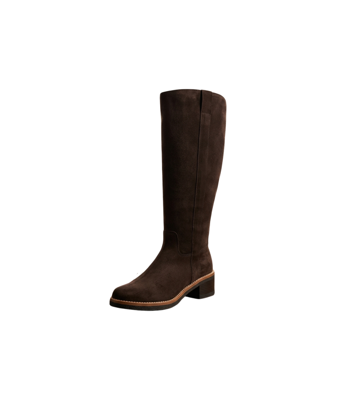 Vosso Moda Bota alta antelina marrón chocolate