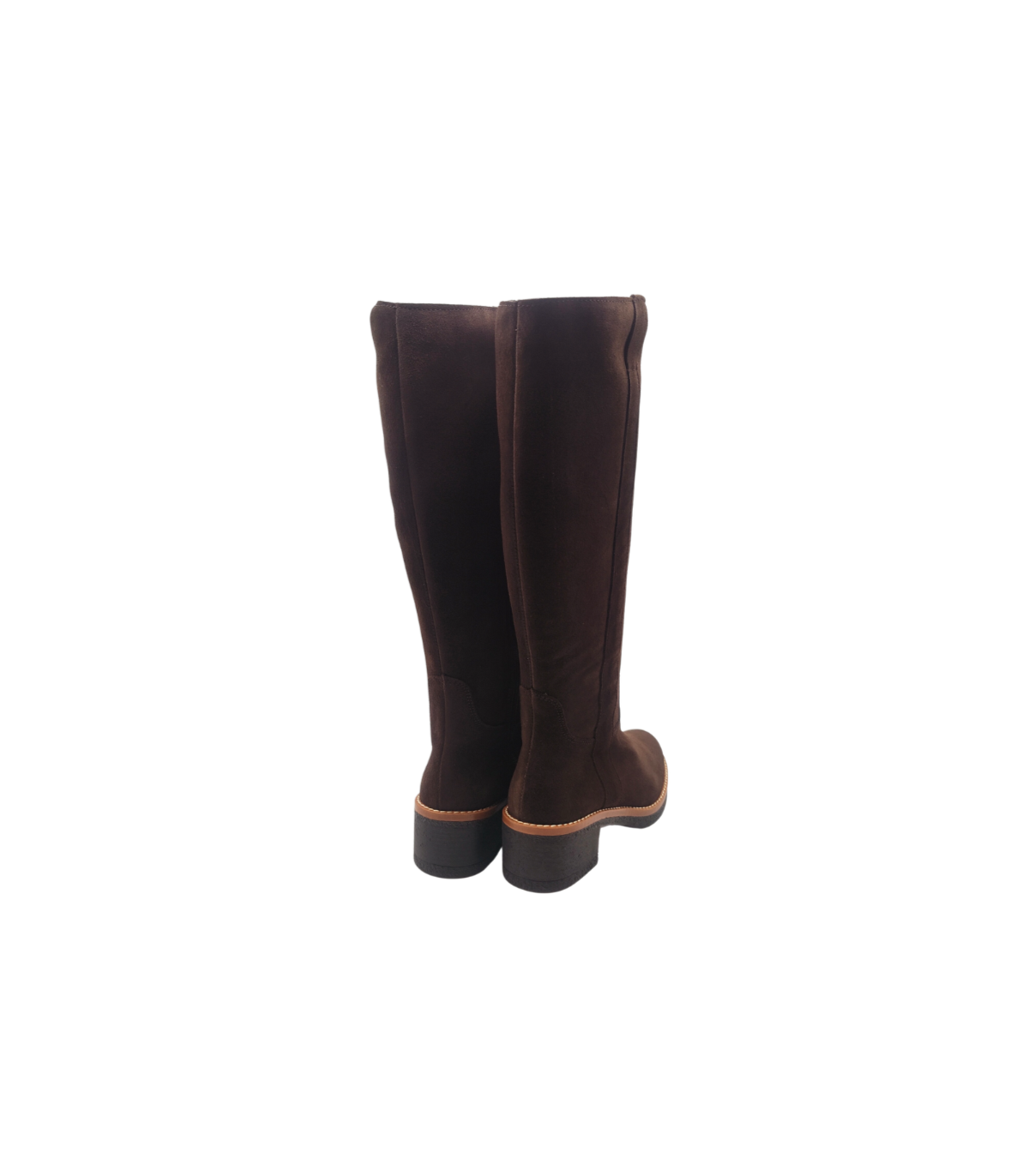 Vosso Moda Bota alta antelina marrón chocolate