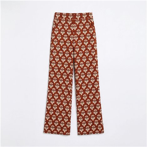 Parole Pantalón Clam amplio teja estampado