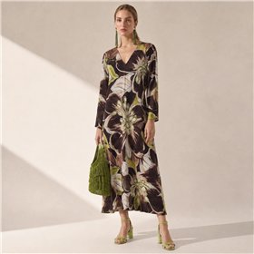 Parole Vestido Paccari estampado flor otoñal