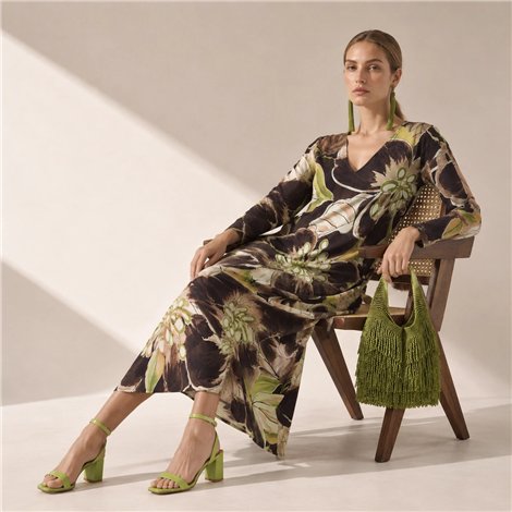 Parole Vestido Paccari estampado flor otoñal