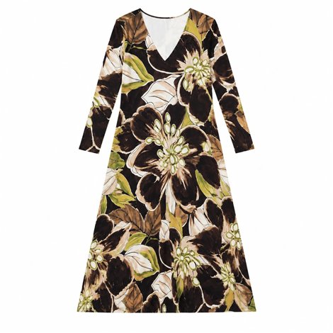 Parole Vestido Paccari estampado flor otoñal
