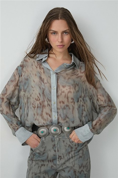 BSB Camisa semitransparente animal print