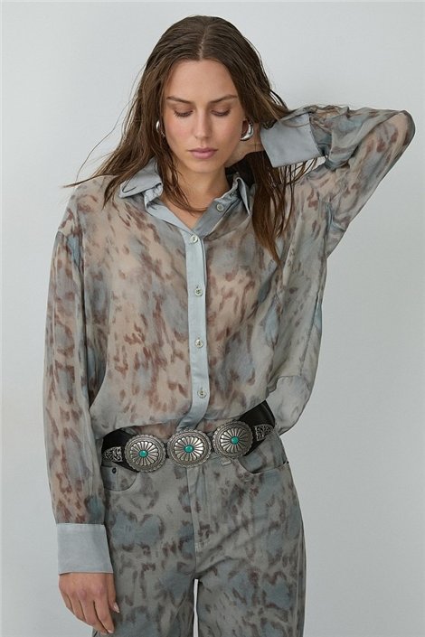 BSB Camisa semitransparente animal print