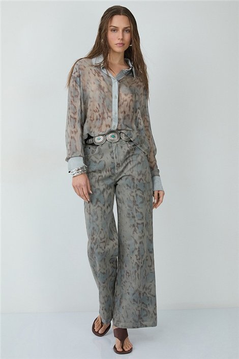 BSB Camisa semitransparente animal print