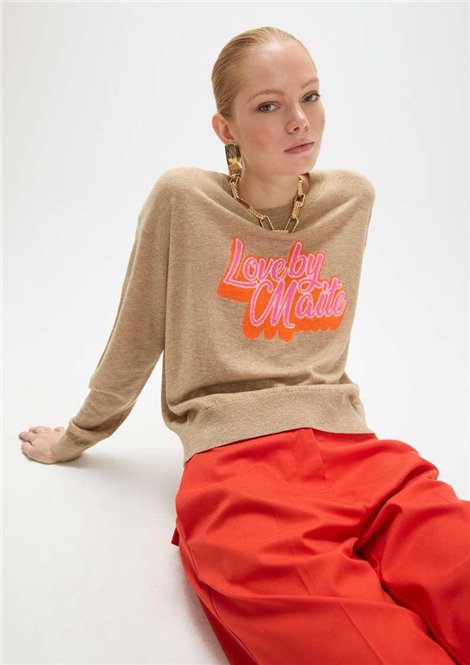 Lola Casademunt Jersey Intarsia Maite color camel