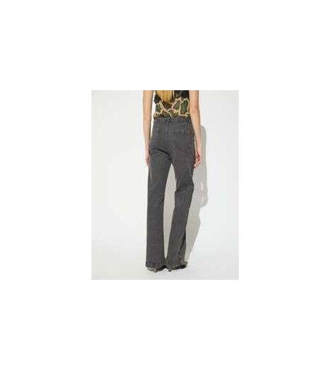 Lola Casademunt Jeans rectos con detalle tachas y cinturón
