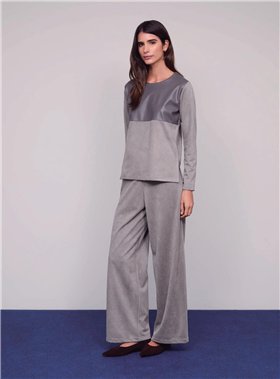 Guimanos Pantalón gris efecto antelina