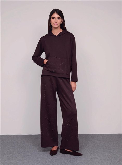 Guimanos Pantalón amplio con brillo de tachuelas